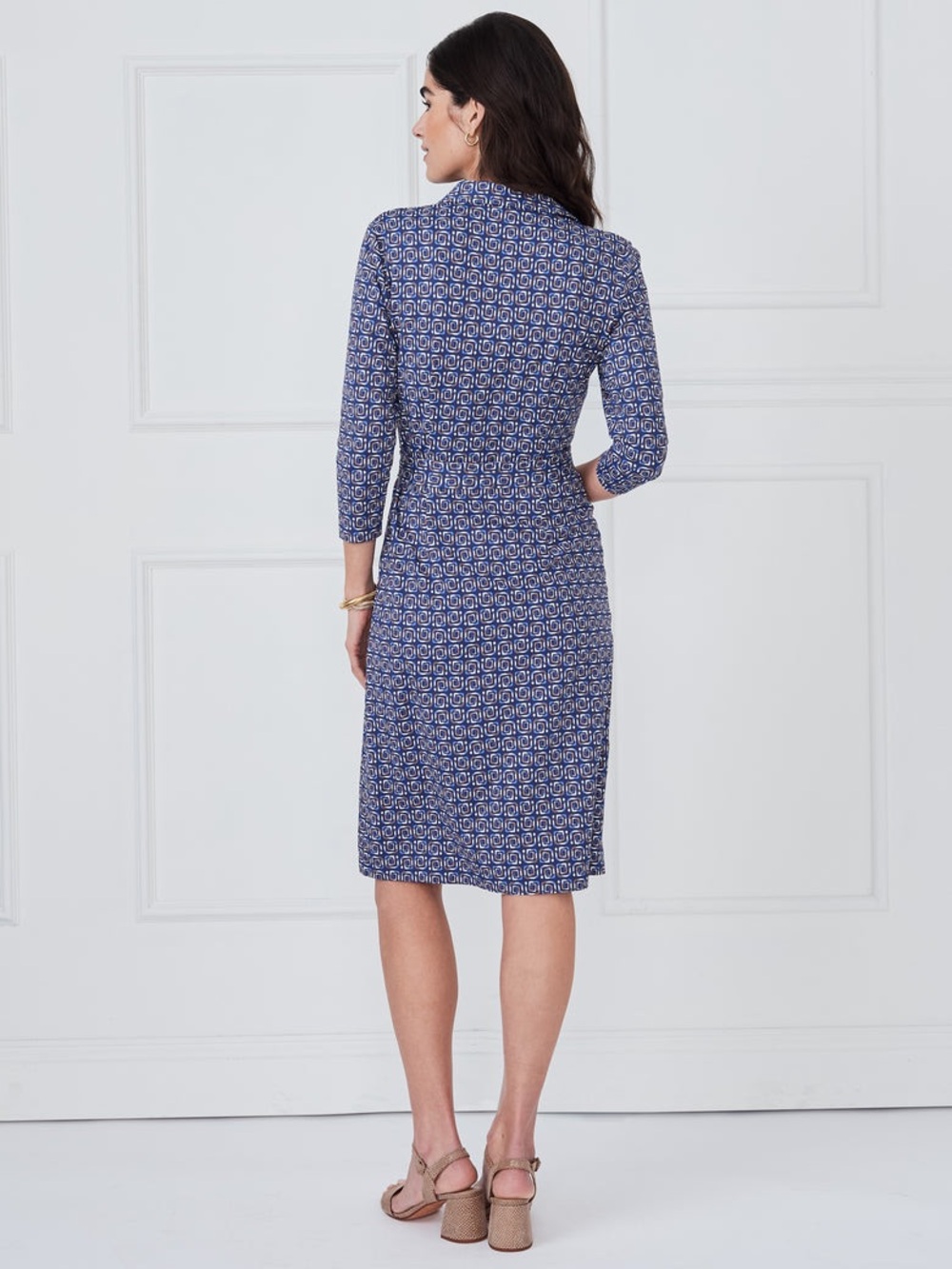 NWOT J.McLaughlin In the Wild Geo Calla Long Sleeve Navy Dress XL - Picture 3 of 14